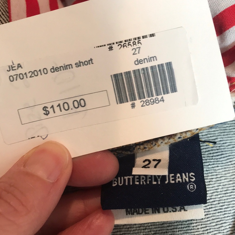 RARE Boutique Butterfly Jeans distressed cutout denim shorts, size 27 - Picture 3 of 8